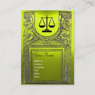 Tarjeta De Visita OFICINA JURÍDICA, OTORNEO Monograma amarillo
