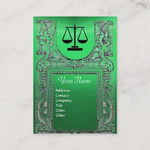 Tarjeta De Visita OFICINA JURÍDICA, OTORNEY Monograma verde