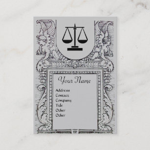 Tarjeta De Visita OFICINA LEGAL, ABOGADO Monograma, gris