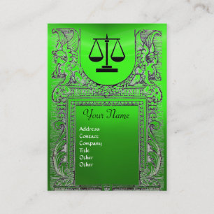 Tarjeta De Visita OFICINA LEGAL, ABOGADO Monograma verde