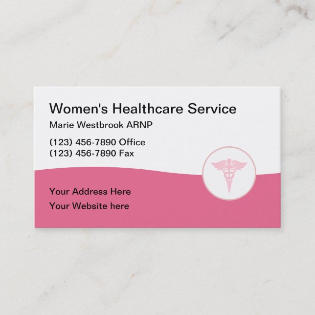 Tarjeta De Visita Oficina Médica de Salud de la Mujer (Anverso)