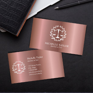 Tarjeta De Visita Oficina moderna de abogados Rosas de oro