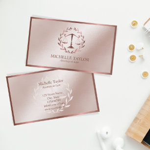 Tarjeta De Visita Oficina moderna de abogados Rosas de oro