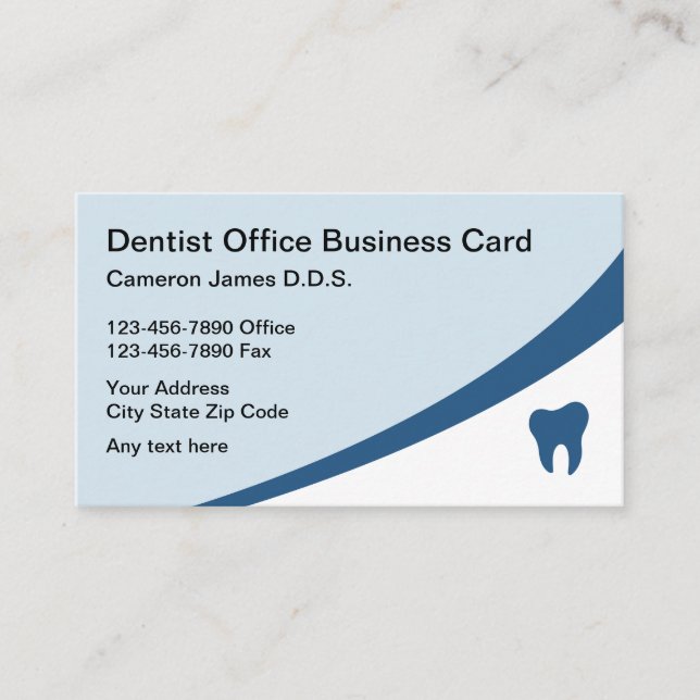 Tarjeta De Visita Oficina moderna del dentista (Anverso)