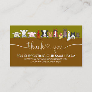 Tarjeta De Visita Oficina Veterinaria de Granjas Animales