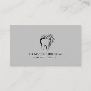 Tarjeta De Visita Oficinas dentales con logotipo dental gris