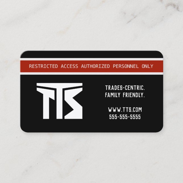 Tarjeta De Visita Oficinas e industrias profesionales de alto riesgo (Anverso)