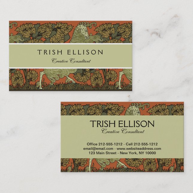 Tarjeta De Visita Oficios de arte medieval Art Nouveau (Anverso / Reverso)