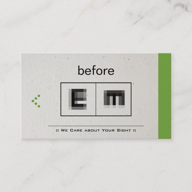 Tarjeta De Visita Oftalmología Médica ocular Oftalmólogo Optometría (Anverso)