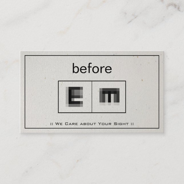 Tarjeta De Visita Oftalmología Médica ocular Optometría Oftalmólogo (Anverso)