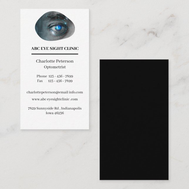 Tarjeta De Visita Oftalmólogo moderno - Optometrista (Anverso / Reverso)