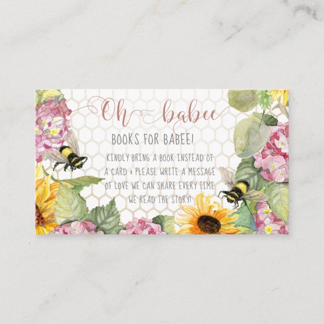 Tarjeta De Visita Oh Babee Bumblebee Chicas de girasol Libros para b (Anverso)