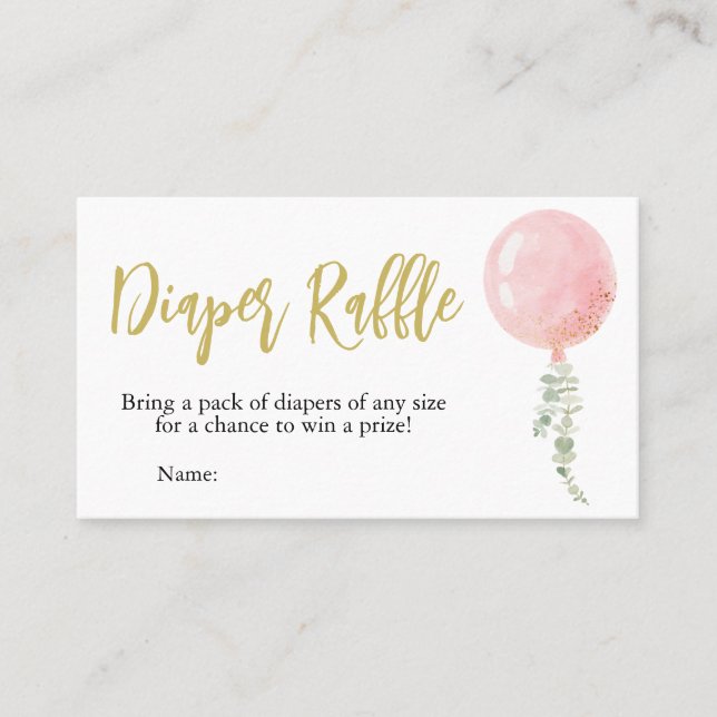 Tarjeta De Visita Oh Baby Baby Shower Diaper Raffle (Anverso)