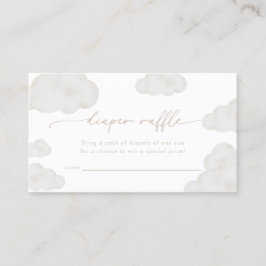 Tarjeta De Visita Oh bebé Beige Cloud Baby Shower Diaper Raffle Card