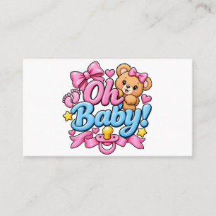 Tarjeta De Visita ¡Oh bebé! Diseño de celebración de baby shower