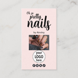 Tarjeta De Visita Oh So Pretty Nails Logotipo Código QR Social