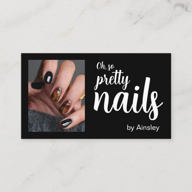 Tarjeta De Visita Oh So Pretty Nails Photo QR Code Social Icons (Anverso)