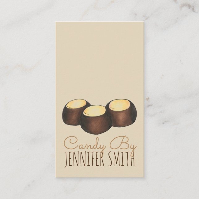 Tarjeta De Visita Ohio Buckeye Peanut Butter Candy casero hecho por (Anverso)