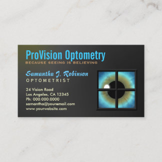 Tarjeta De Visita Ojo Azul Guay A Través De La Ventana Otometrist Ey
