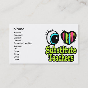 Tarjeta De Visita Ojo Brillante Corazón Me Encantan Los Profesores S