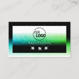 Tarjeta De Visita Ojo capturando blanco negro y Verde azulado con jo