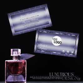 Tarjeta De Visita Ojo capturando el azul moderno con diamantes y log