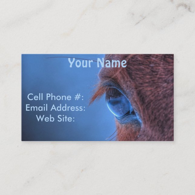 Tarjeta De Visita Ojo de equino de caballo de castaño foto (Anverso)