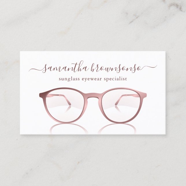 Tarjeta De Visita Ojo de Rosa usa Gafas de Sol (Anverso)