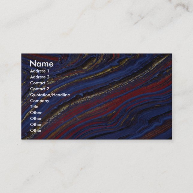 Tarjeta De Visita Ojo, hematites y jaspe del tigre (Anverso)