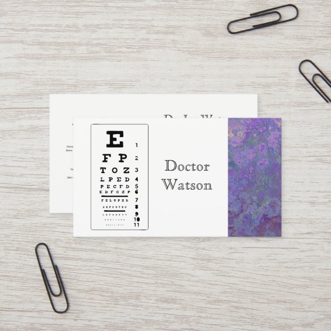 Tarjeta De Visita Ojo Oftalmólogo Optometrista (Anverso/Reverso In Situ)