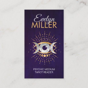 Tarjeta De Visita Ojo - Triple luna de oro y perla