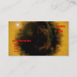 Tarjeta De Visita ojo verde gato negro gatito amarillo quemadura sol