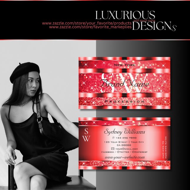 Tarjeta De Visita Ojos Capturando Iniciales De Estrellas De Ruby Red (Subido por el creador)