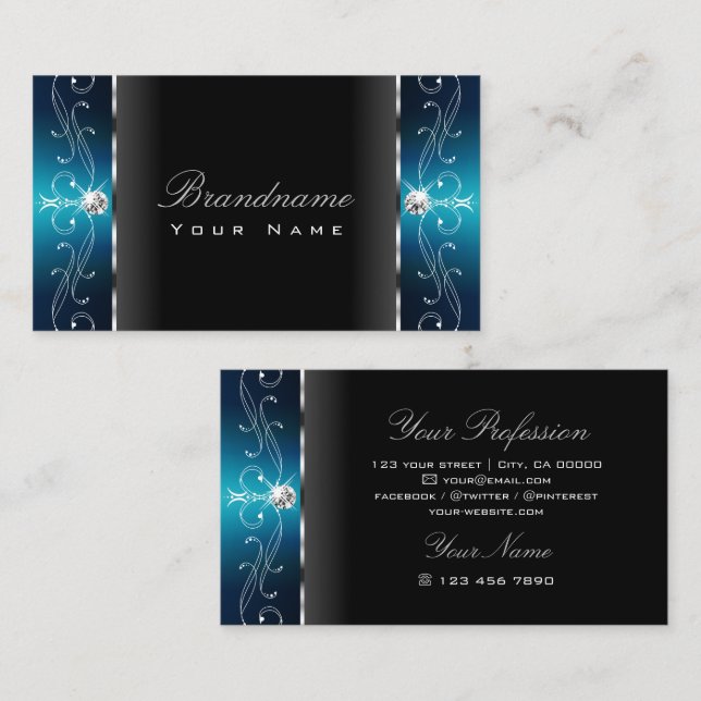 Tarjeta De Visita Ojos Capturando ornamentos de joyas de contrabando (Anverso / Reverso)
