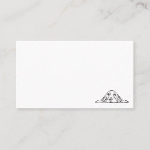 Tarjeta De Visita ojos de perrito simple blanco negro