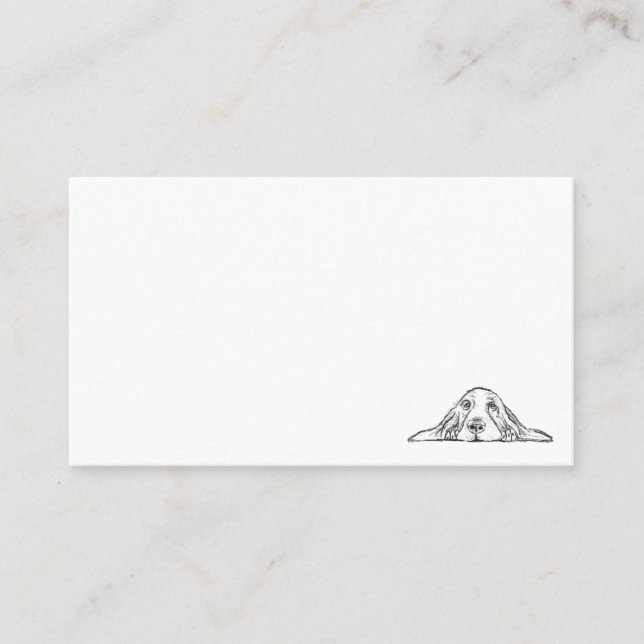 Tarjeta De Visita ojos de perrito simple blanco negro (Anverso)