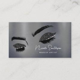 Tarjeta De Visita Ojos purpurinas Cepillados Artista Metalizado de m