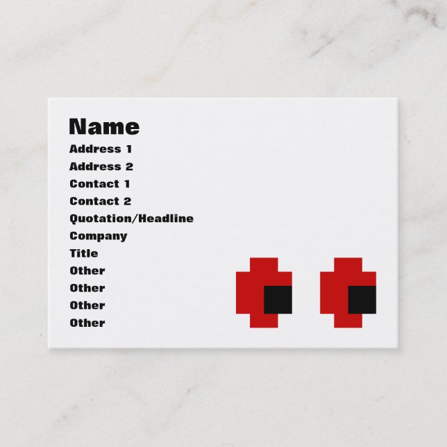 Tarjeta De Visita Ojos rojos fantasmagóricos de 8 bits (Anverso)