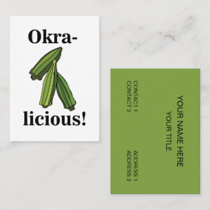 Tarjeta De Visita Okra Alimentos saludables para vegetales