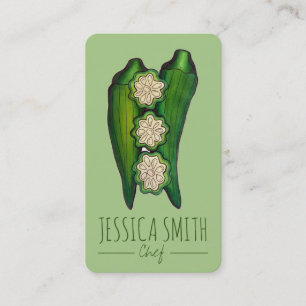 Tarjeta De Visita Okra Pods Veggie Vegetable Gumbo Southern Food