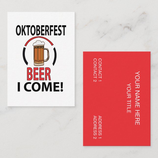 Tarjeta De Visita Oktoberfest Beer Festival Oktoberfest (Anverso / Reverso)