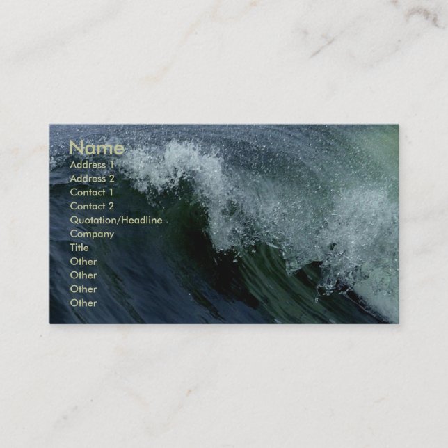 Tarjeta De Visita Ola de la Naturaleza (Anverso)