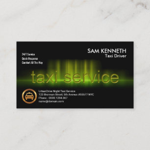 Tarjeta De Visita Ola de sonido del servicio de taxi amarillo