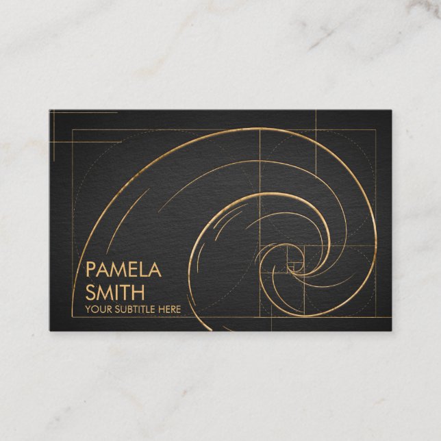 Tarjeta De Visita Ola espiral dorada (Anverso)
