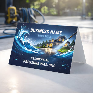 Tarjeta De Visita Ola moderna de lavado a presión residencial