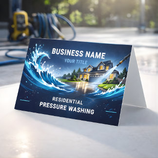 Tarjeta De Visita Ola moderna de lavado a presión residencial