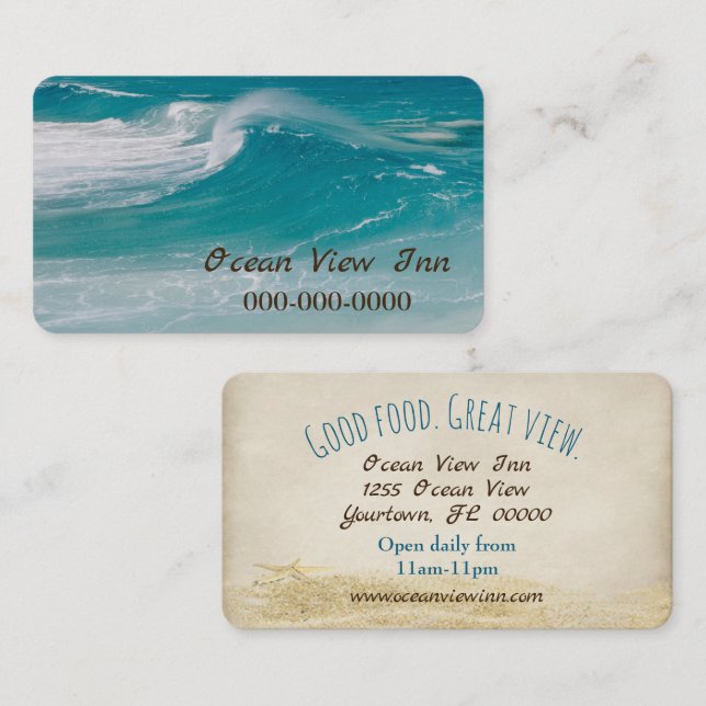 Tarjeta De Visita Ola oceánica (Anverso / Reverso)