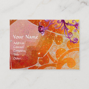 Tarjeta De Visita OLAS 2,azul violeta amarillo brillante azul violet