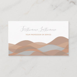Tarjeta De Visita Olas abstractas caligrafía arenosa beige