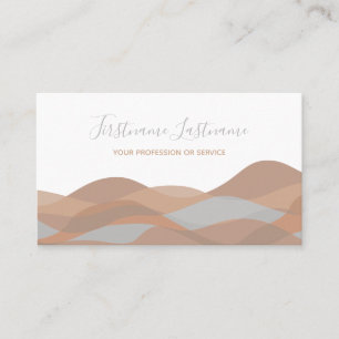 Tarjeta De Visita Olas abstractas caligrafía arenosa beige